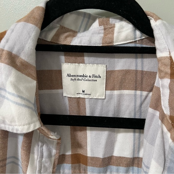 Abercrombie Light Blue Plaid Flannel - Picture 5 of 5